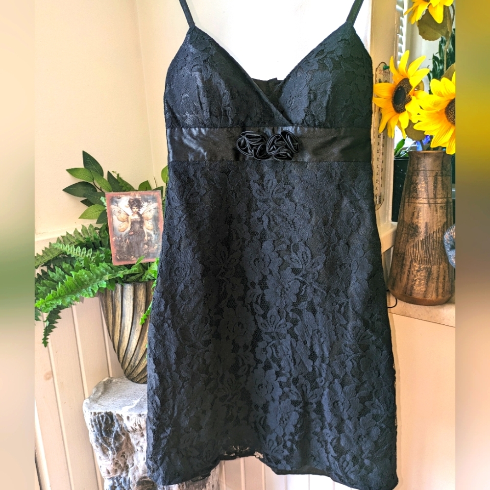 Goth roses and lace dress    sz 7